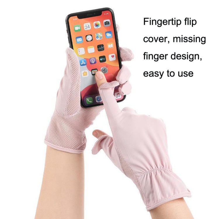 1pair Summer Sunscreen Breathable Thin Anti-ultraviolet Finger Fishing Ice Silk Gloves Free Size(Cloud Black) - Safety Gloves by PMC TechLife | Online Shopping South Africa | PMC TechLife | Buy Now Pay Later Mobicred