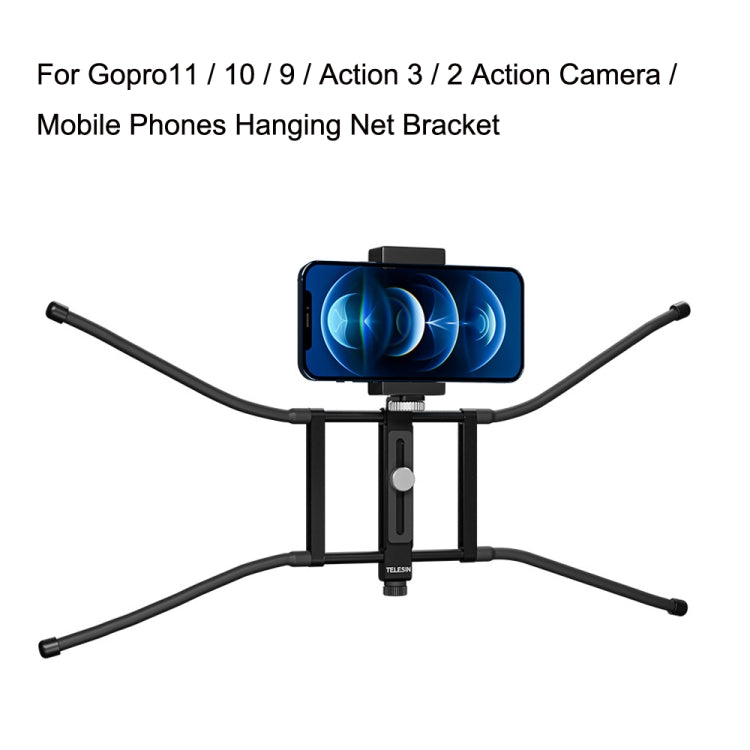 TELESIN TE-FM-001 Action Camera Hanging Net Bracket For Gopro HERO11 Black / HERO10 Black / HERO9 Black / DJI Action 3 / 2 (Black) - free shipping - PMC TechLife - Order now!