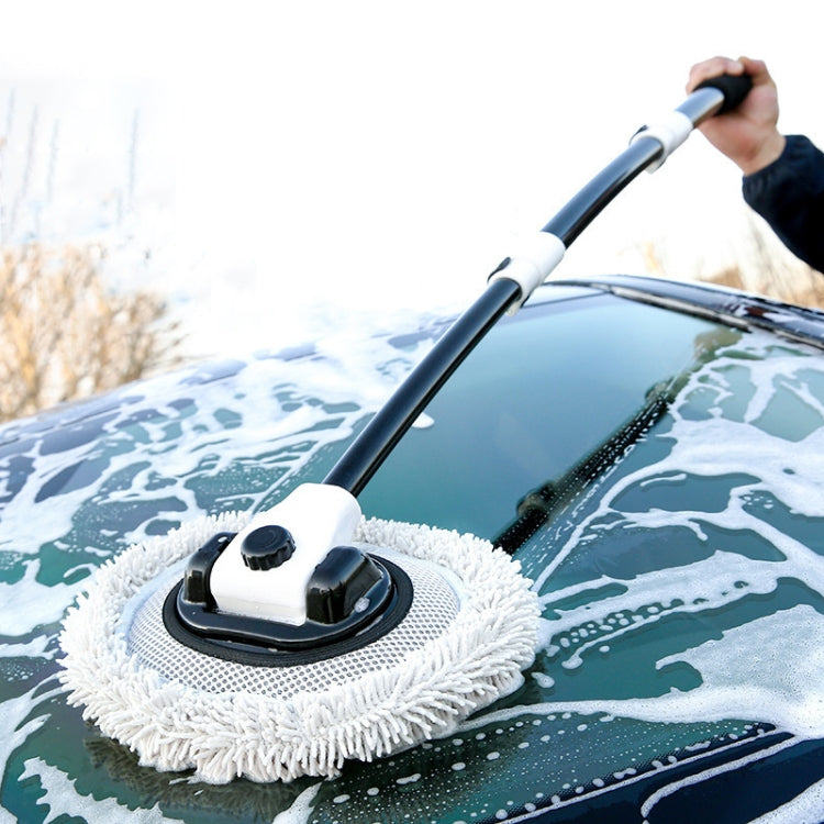 Soft Hair Curved Rod Car Wash Long Handle Telescopic Mop, Color: Black White Replacement Head - Car washing supplies by PMC TechLife | Online Shopping South Africa | PMC TechLife | Buy Now Pay Later Mobicred