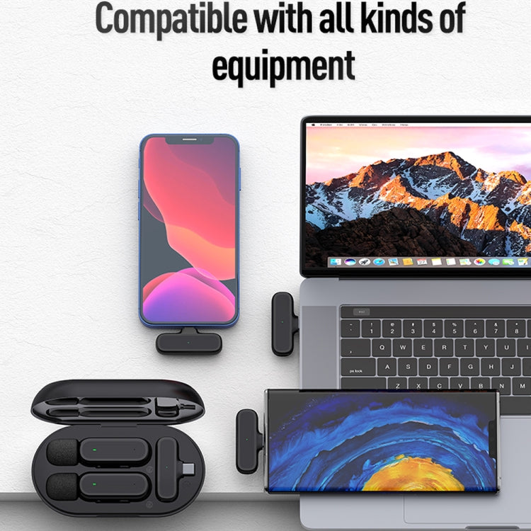 K61 One To One Wireless Lavalier Microphone With Charging Box Noise Reduction Video Record Mic,Spec: 8 Pin Interface - Microphone by PMC Jewellery | Online Shopping South Africa | PMC Jewellery | Buy Now Pay Later Mobicred
