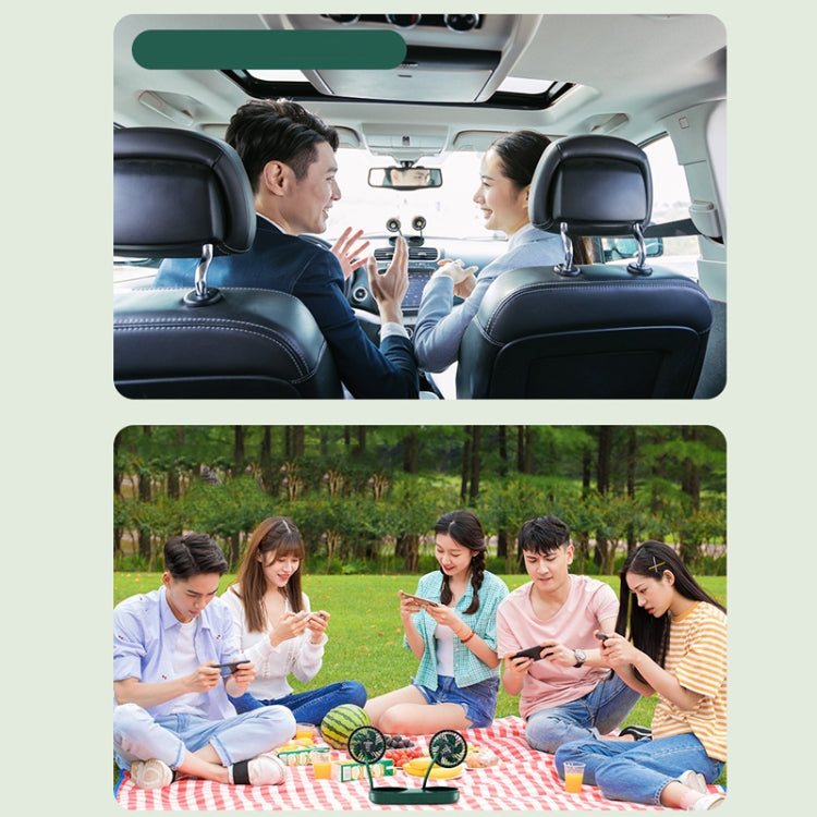 F304 Double-head Hose Built-in Lithium Battery USB Car Fan, Color: Black Silver - Heating & Fans by PMC TechLife | Online Shopping South Africa | PMC TechLife | Buy Now Pay Later Mobicred