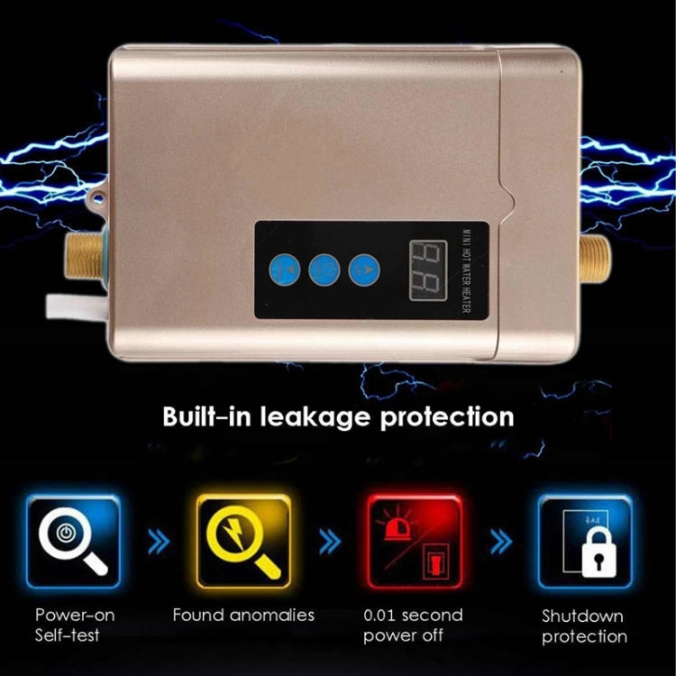 UK Plug 3000W Electric Water Heater With Remote Control Adjustable Temperate(Gold) - free shipping - PMC TechLife - Order now!