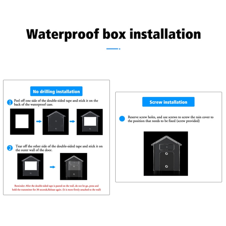 Wireless Doorbell Waterproof Cover Outdoor Doorbell Transparent Rain Protection Case(E30) - Other Device by PMC TechLife | Online Shopping South Africa | PMC TechLife