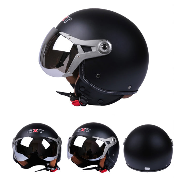 GXT Electric Vehicle Half Cover Helmet Four Seasons Retro Helmet, Size: M(Painted White Red Stripes) - free shipping - PMC TechLife - Order now!