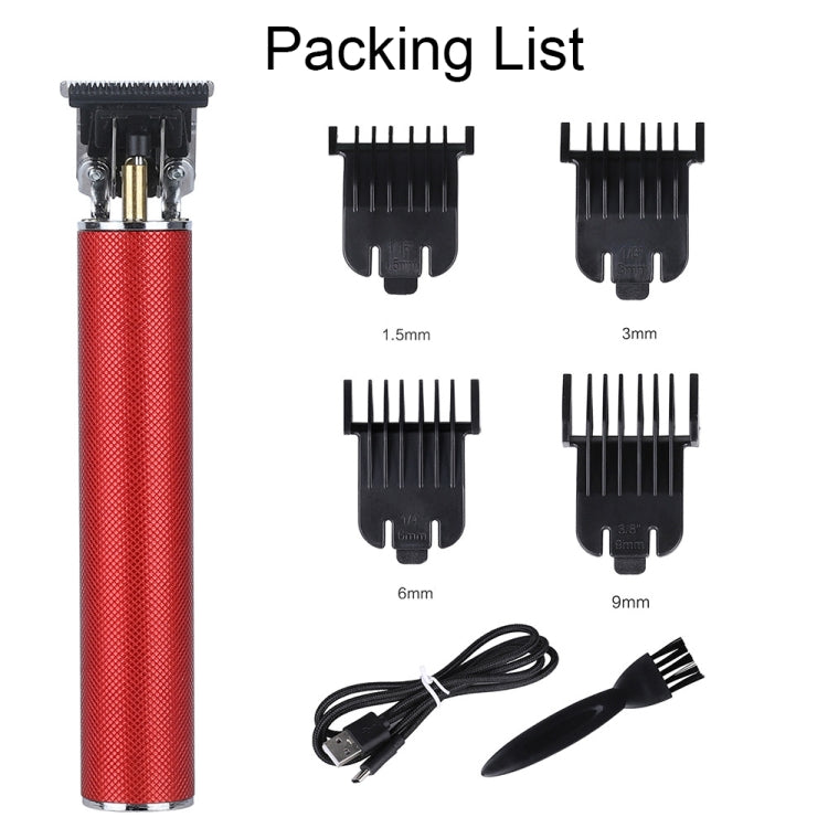 Hollow T-shape Ceramic Cutter Head USB Charging Engraving Electric Hair Clipper, Color: Red - free shipping - PMC TechLife - Order now!