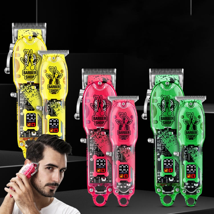 Haircutter Set Transparent Body Oil Head Electric Hair Clipper Men Home Electric Pusher(Earl Green) - free shipping - PMC TechLife - Order now!