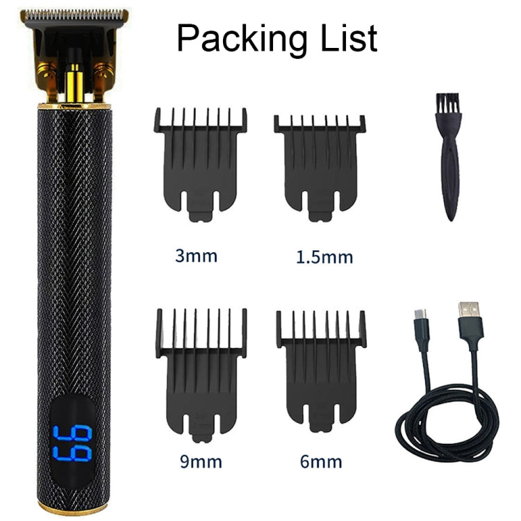 USB Rechargeable Digital Display Engraving Ceramic Knife Electric Hair Clipper(Gold) - free shipping - PMC TechLife - Order now!