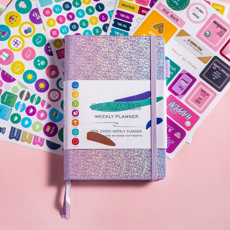 A5 Starry Sky Undated Planner Journal Financial Notebook(Pink) - Notebooks by PMC TechLife | Online Shopping South Africa | PMC TechLife
