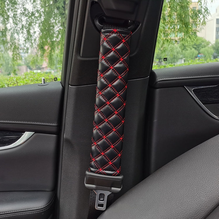 Rhombus Leather Seat Belt Shoulder Protector Pads, Color: Light Brown - Seat Belts & Padding by PMC TechLife | Online Shopping South Africa | PMC TechLife | Buy Now Pay Later Mobicred
