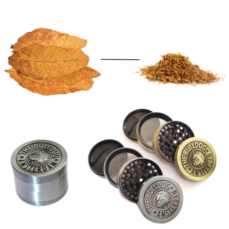50mm Bulldog Grinder Tobacco Herb Zinc Alloy Grinders, Spec: 3-layer Ancient Silver - Cigarette Box & Ashtrays by PMC TechLife | Online Shopping South Africa | PMC TechLife