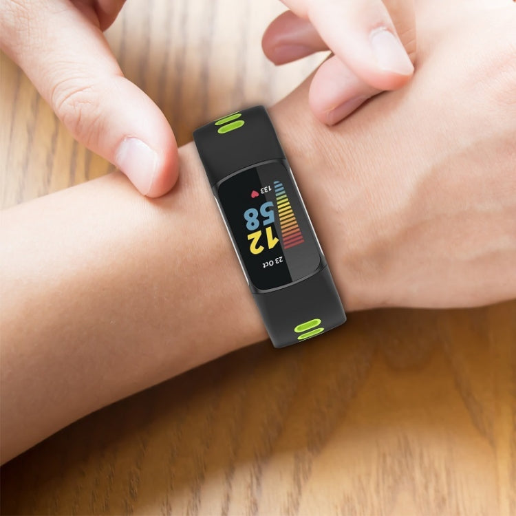 For Fitbit Charge 5 Smart Watch Sports Waterproof Two-Color Silicone Band(Black Gray) - Watch Bands by PMC TechLife | Online Shopping South Africa | PMC TechLife | Buy Now Pay Later Mobicred