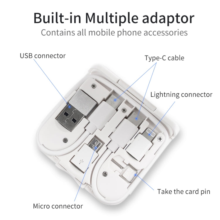 10-in-1 Magnetic Wireless Folding Charger With Data Cable Adapter Storage box(White) - free shipping - PMC Jewellery - Order now!