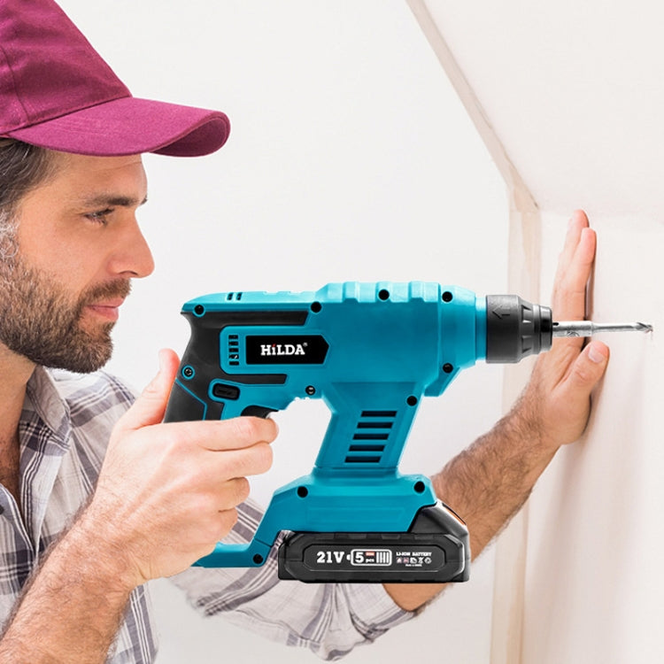 HILDA 12pcs /Set Li-Ion Power Hammer Electrical Impact Drill, Model: 2 Battery+1 Charger US Plug - free shipping - PMc TechLife - Order now!