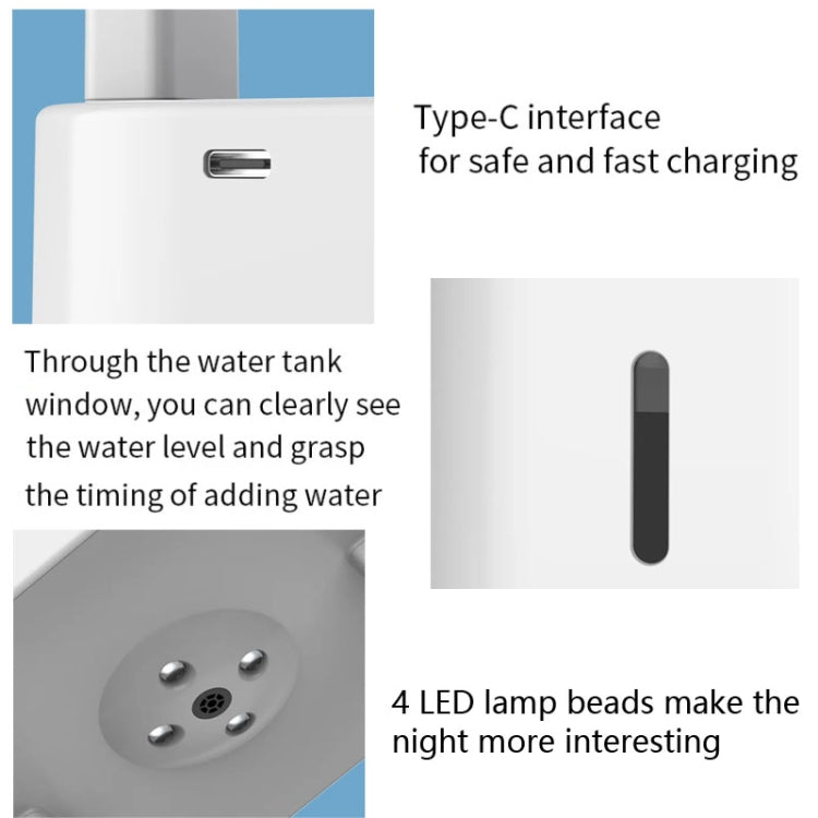 580ml Anti-gravity Humidifier Water Droplet Backflow Atomizer Aromatherapy Machine(White Light) - free shipping - PMC TechLife - Order now!