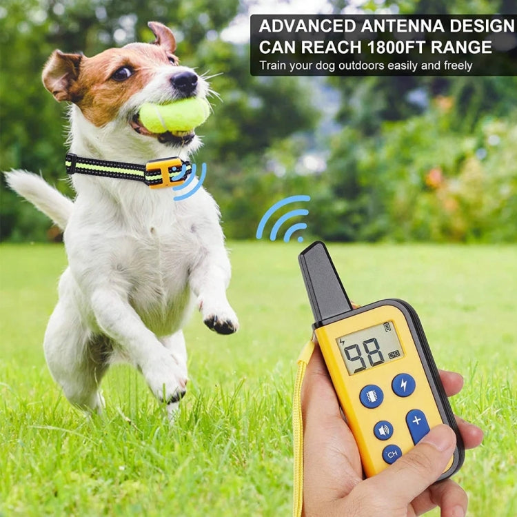 800m Remote Control Dog Trainer Stop Barker Electrical Shock Vibration Pet Collar(Khaki) - Training Aids by PMC TechLife | Online Shopping South Africa | PMC TechLife | Buy Now Pay Later Mobicred