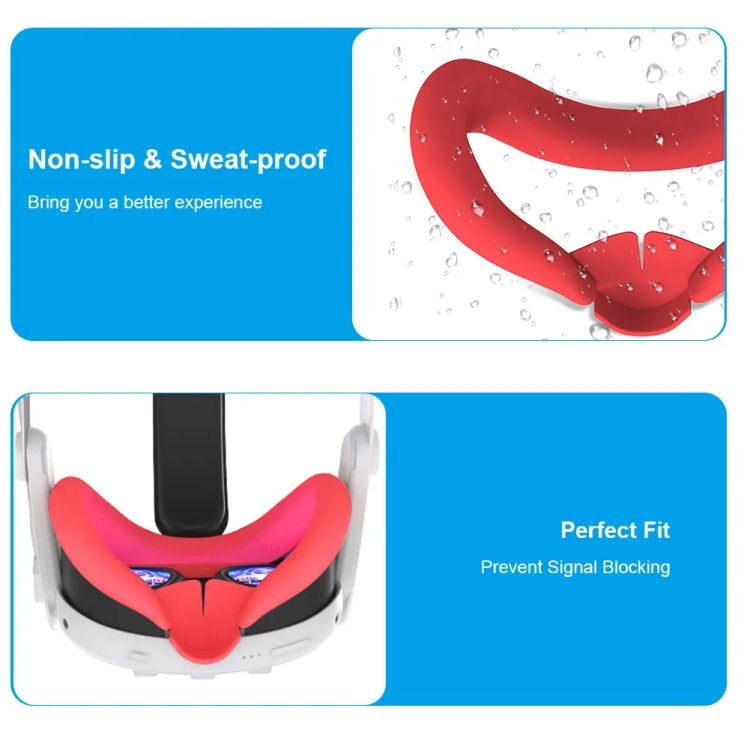 For Meta Quest 3 Silicone Face Cover Eye Mask with Nose Pad(White) - VR Accessories by PMC TechLife | Online Shopping South Africa | PMC TechLife