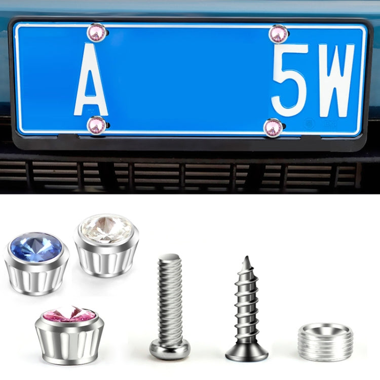 Licence Plate Frame Rhinestone Anti-theft Fixing Nut Cover(White Diamond) - free shipping - PMC TechLife - Order now!