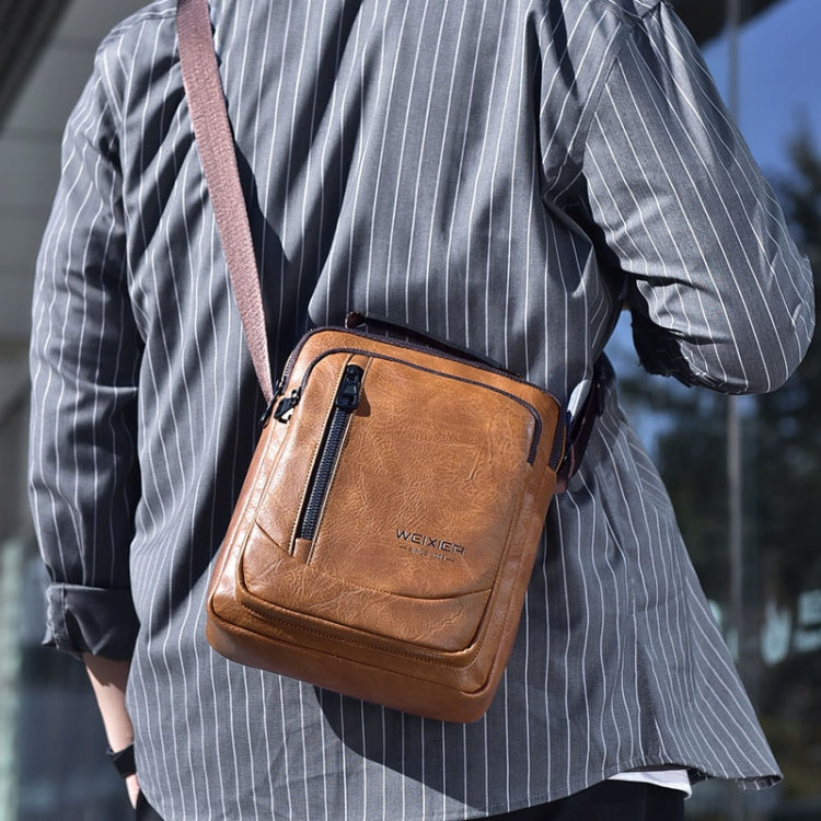 WEIXIER D288 Large Capacity Casual Crossbody Bag Business Waterproof Single Shoulder Packs(Dark Brown) - Single-shoulder Bags by WEIXIER | Online Shopping South Africa | PMC TechLife | Buy Now Pay Later Mobicred