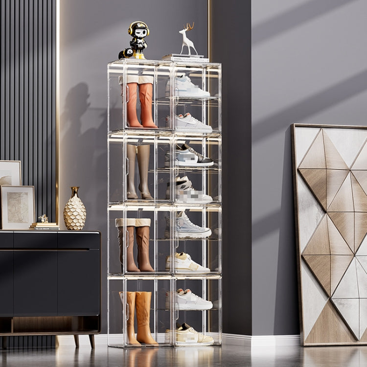 Stackable Transparent Storage Box Magnetic Suction Bookcase Handbag Display Rack, Style: Side Opening - Storage Boxes by PMC TechLife | Online Shopping South Africa | PMC TechLife