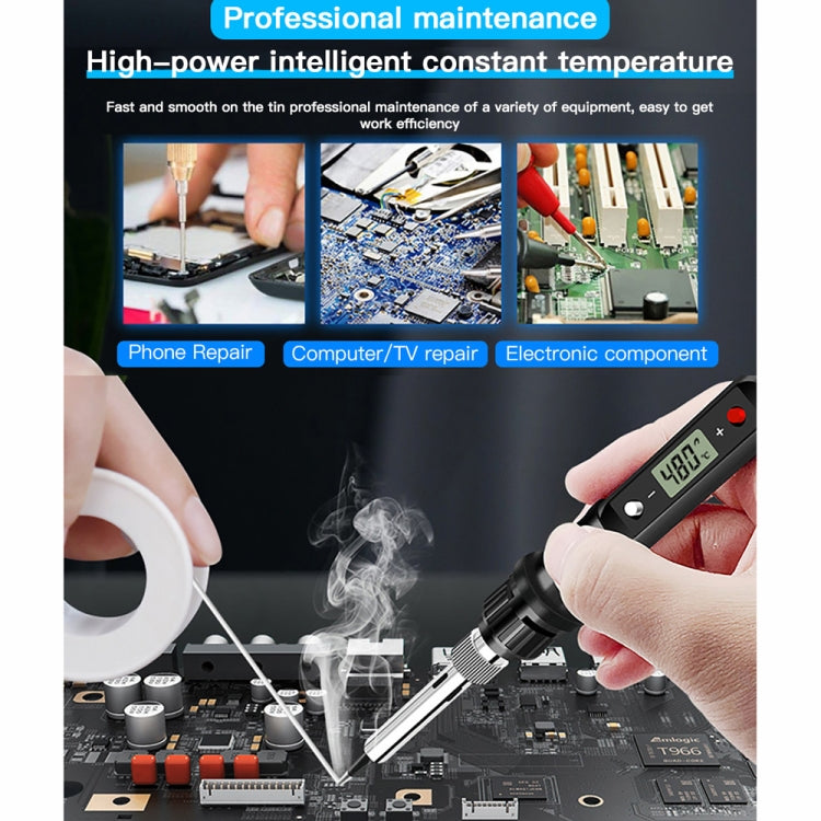 10pcs/ Set 80W Internal Heating Welding Digital Display Soldering Iron Temperature Adjustment Set, Model: Black US Plug - Electric Soldering Iron by PMc TechLife | Online Shopping South Africa | PMc TechLife | Buy Now Pay Later Mobicred