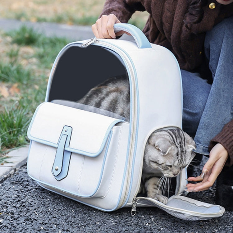 PU Pet Bag Cats And Dogs Outing Carrying Capsule Double Shoulder Backpacks(Model 6 Black) - Pet Bags by PMC TechLife | Online Shopping South Africa | PMC TechLife | Buy Now Pay Later Mobicred