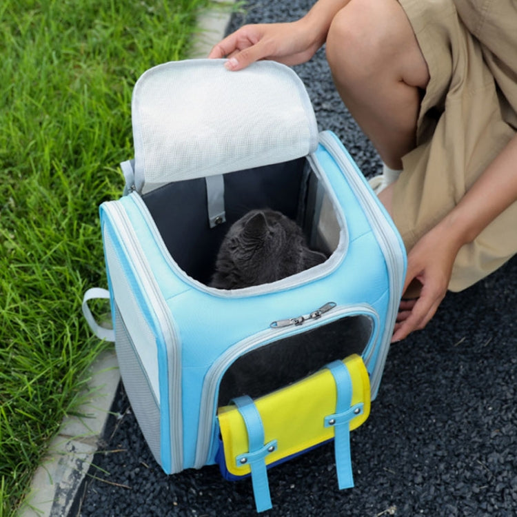 Square Foldable Cats Backpack Pets Outdoor Portable Double Shoulder Bag(Model 8 Gray) - Pet Bags by PMC TechLife | Online Shopping South Africa | PMC TechLife | Buy Now Pay Later Mobicred