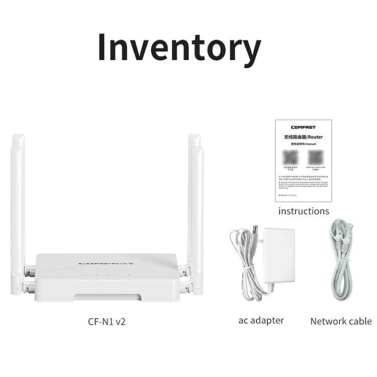 COMFAST CF-N1 V2 300Mbps WIFI4 Wireless Router With 1 Wan + 4 Lan RJ45 Ports,EU Plug - free shipping - PMC Jewellery - Order now!