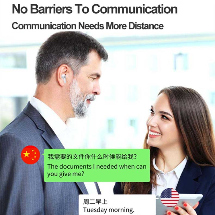 Hishell Y113 Smart Voice Translator Earphone Wireless Earbuds Real Time Instant Online 40 Languages Translate Earphone(Black) - free shipping - PMC TechLife - Order now!