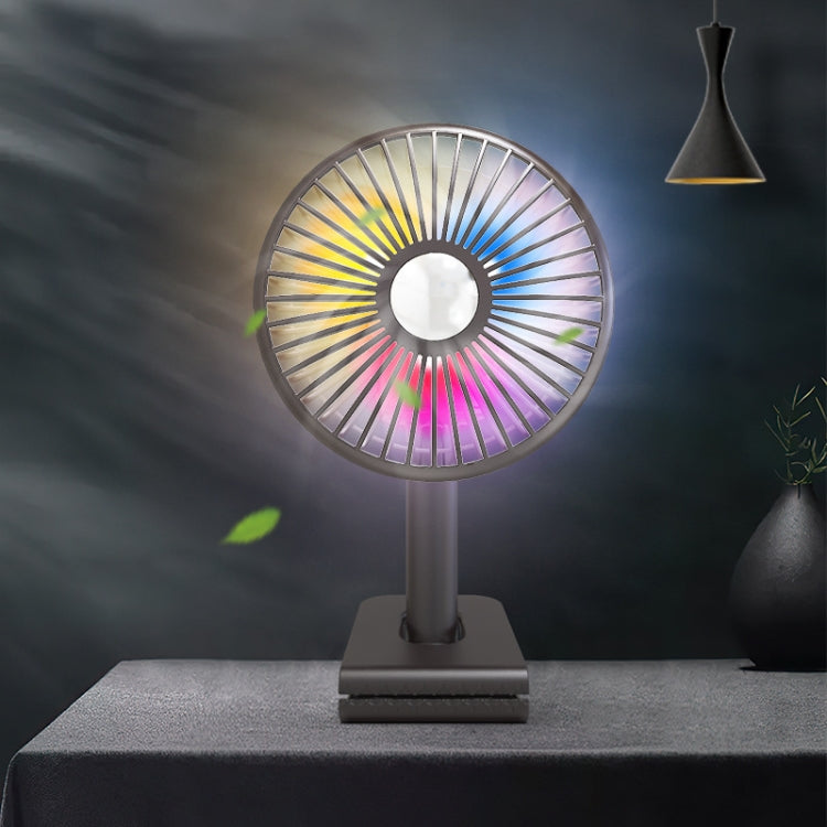 Car Clip-On Rechargeable Electric Oscillating Head Fan With Light(White) - Heating & Fans by PMC TechLife | Online Shopping South Africa | PMC TechLife | Buy Now Pay Later Mobicred