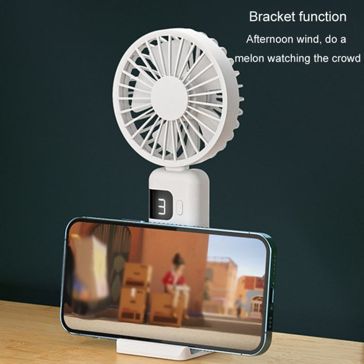 Portable Digital Display Hanging Neck Mute Small Fan USB Charging Handheld Foldable Fan(Pink) - Electric Fans by PMC TechLife | Online Shopping South Africa | PMC TechLife | Buy Now Pay Later Mobicred