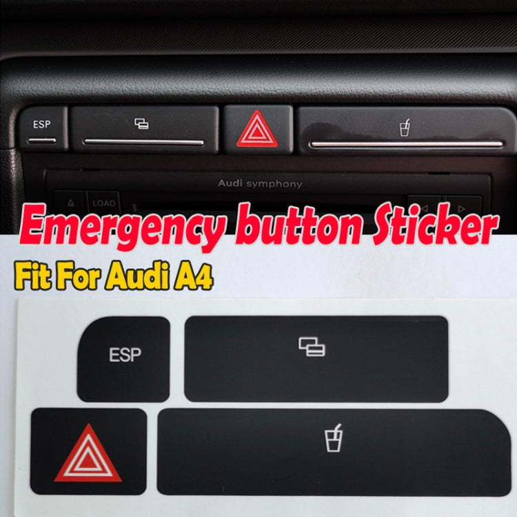 For Audi A4 Emergency/Double Flash Button Cup Holder Button Repair Sticker, Left-Hand Drive Only(Without Card Box) - Decorative Sticker by PMC TechLife | Online Shopping South Africa | PMC TechLife | Buy Now Pay Later Mobicred