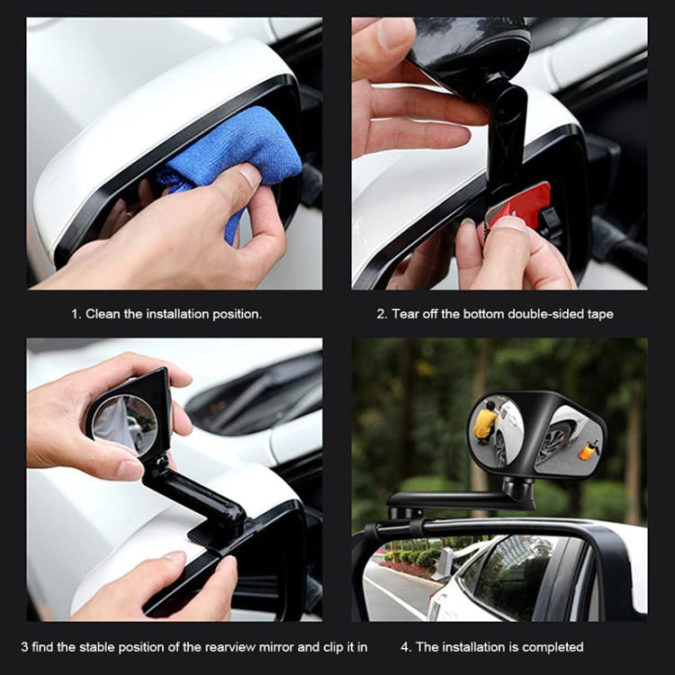 Car Auxiliary Mirror Multi-Function Wide-Angle Rear View Reversing Mirror(Black Left) - Convex Mirror & Accessories by PMC TechLife | Online Shopping South Africa | PMC TechLife | Buy Now Pay Later Mobicred