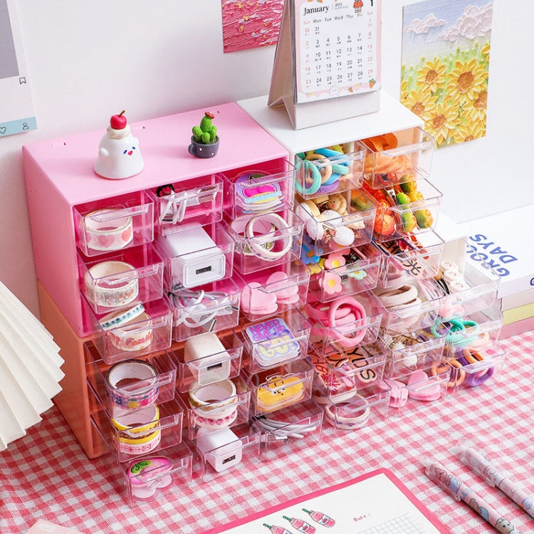 Transparent Desktop Small Objects Compartment Drawer Organizer Hair Accessories Storage Case, Color: 6 Grids Rose - free shipping - PMc TechLife - Order now!