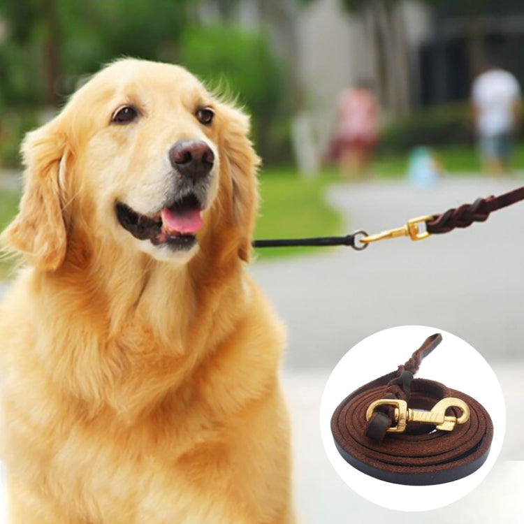 1.2 x 250cm Pet Outing Cowhide Towing Leash Dog Training Harness(Iron Hook) - Leashes & Chest Strap by PMC TechLife | Online Shopping South Africa | PMC TechLife | Buy Now Pay Later Mobicred