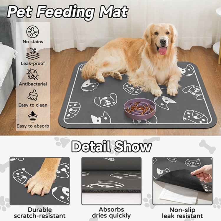 Pet Floor Mat Anti-Tear And Bite Absorbent Feeding Mat Sleeping Anti-Slip Dog Nest Pad, Style: Dogs Party Deep Gray(50x70cm) - free shipping - PMC TechLife - Order now!