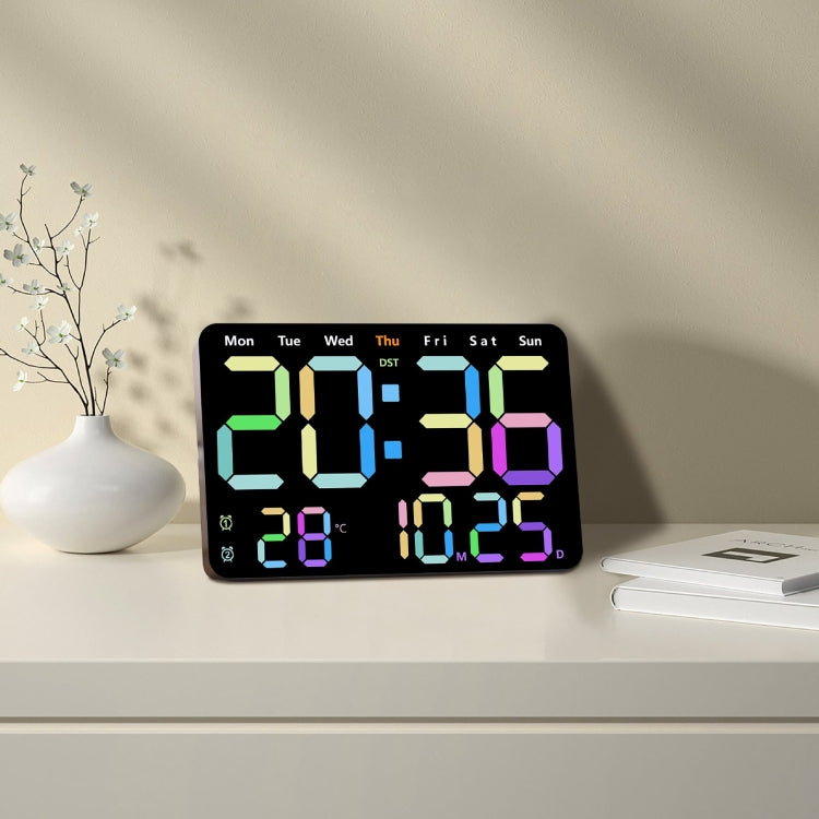 Multifunctional LED Digital Display Electronic Wall Clock Living Room Silent Alarm Clock, Color: Orange - Wall Clock by PMc TechLife | Online Shopping South Africa | PMc TechLife | Buy Now Pay Later Mobicred