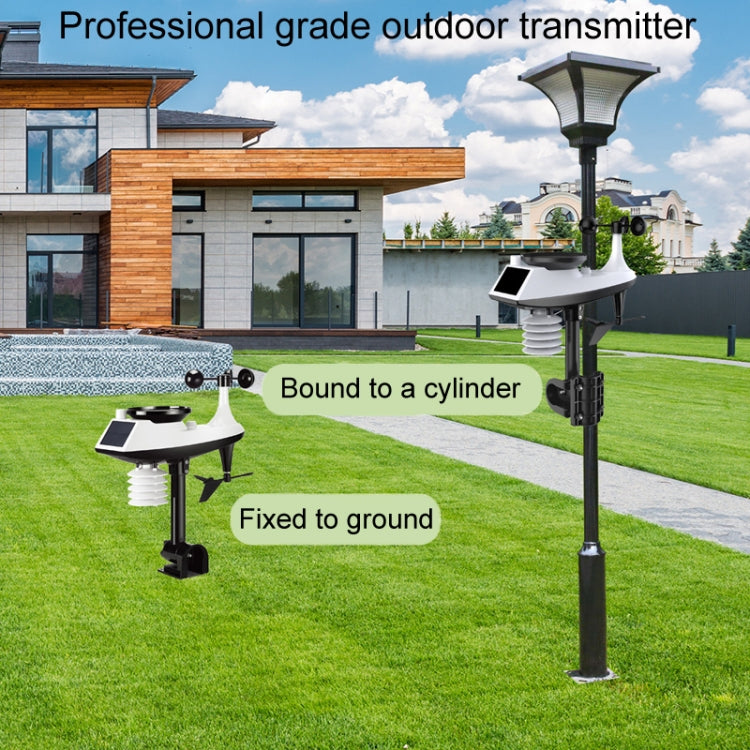 Wireless Weather Station Wind Speed Rain And Wind Direction Detection Weather Forecast Clock(Black) - Indoor Thermometer by PMC TechLife | Online Shopping South Africa | PMC TechLife | Buy Now Pay Later Mobicred