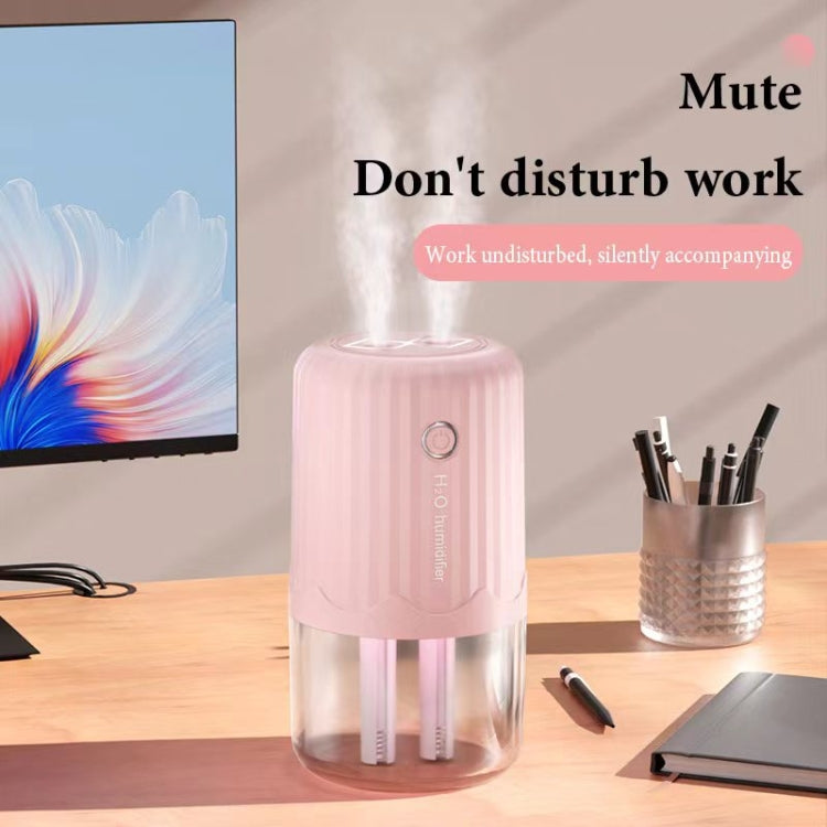 T06 Large-Capacity Atmosphere Night Light Household Dual Spray Air Humidifier, Color: White Battery - free shipping - PMC TechLife - Order now!