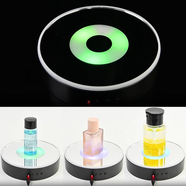 15cm Spinning Display Stand with Gradient Color Lights for Glass Art(White) - by PMC TechLife | Online Shopping South Africa | PMC TechLife | Buy Now Pay Later Mobicred