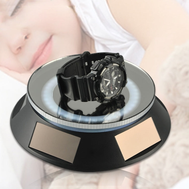 14cm Solar Energy Spinning Display Stand with LED Light for Jewelry Crystal Product Display, Style: White Transparent - by PMC TechLife | Online Shopping South Africa | PMC TechLife | Buy Now Pay Later Mobicred