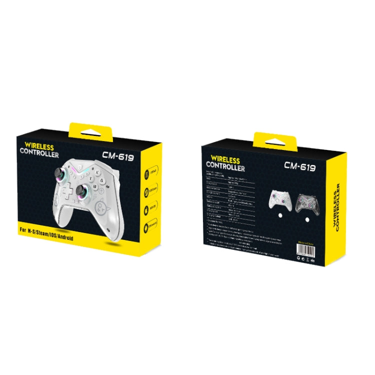 CM-619 Bluetooth Game Controller Programmable with RGB Lights for Switch / Steam Deck / PC / IOS / Android(White) - Gamepads by PMC Jewellery | Online Shopping South Africa | PMC Jewellery | Buy Now Pay Later Mobicred