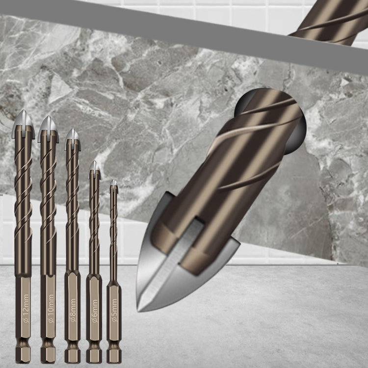 4mm Hexagonal Shank Spiral Flute Cross Alloy Drill Bits Glass Tile Four Edge Drivers - Drill & Drill Bits by PMC TechLife | Online Shopping South Africa | PMC TechLife | Buy Now Pay Later Mobicred
