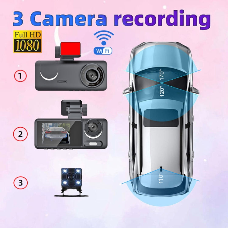 High-Definition Night Vision Driving Recorder, Model: Triple Recording With WIFI Mobile Playback - free shipping - PMC TechLife - Order now!