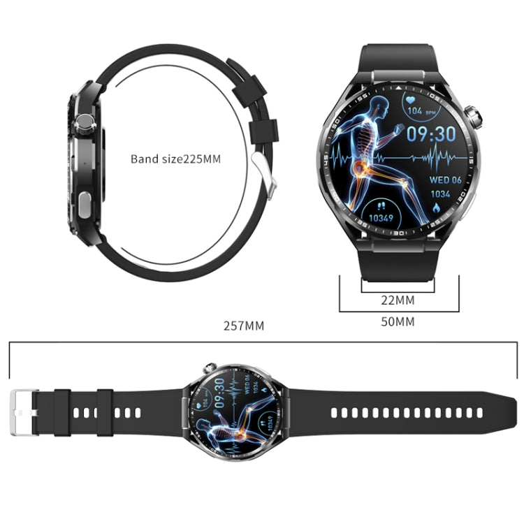 F200 Smart Health Watch ECG Electrocardiogram Blood Sugar Monitoring 1.55 Inch Round Screen, Color: Black Brown Leather - Smart Watches by PMC TechLife | Online Shopping South Africa | PMC TechLife | Buy Now Pay Later Mobicred