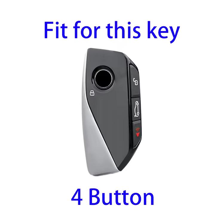 For 2024 BMW X7 Hallmo Cowhide Car Key Protection Cover(Blue) - free shipping - PMC TechLife - Order now!