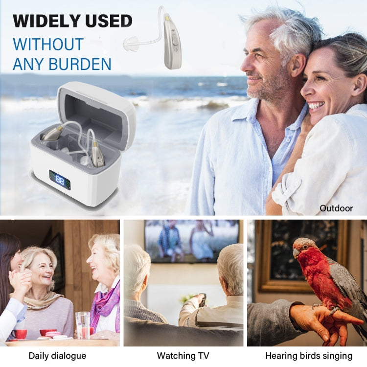 Z-126 Rechargeable Digital Display Hearing Aid Ear-hanging Sound Amplifier(Silver) - Hearing Aids by PMC Jewellery | Online Shopping South Africa | PMC Jewellery | Buy Now Pay Later Mobicred