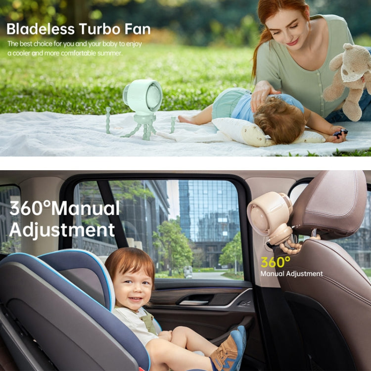 JisuLife Stroller Fan Life2 Stroller Octopus Fan High Speed Portable Desktop Clip Fan(Mint Green) - free shipping - PMC TechLife - Order now!