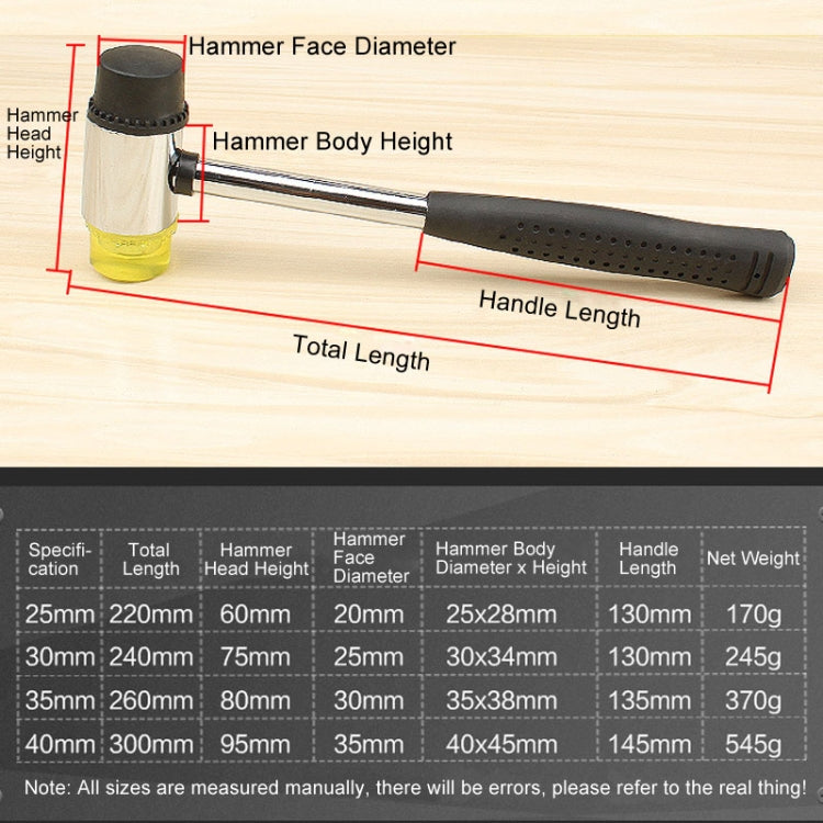 35mm No Bounce Mounting Hammer Handmade DIY Double Face Tap Rubber Hammer - Hammer by PMC TechLife | Online Shopping South Africa | PMC TechLife | Buy Now Pay Later Mobicred
