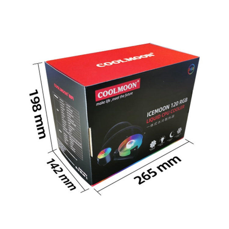 COOLMOON RGB120 5V ARGB Integrated Single Row Multi-Platform CPU Cooler(Black) - free shipping - PMC Jewellery - Order now!