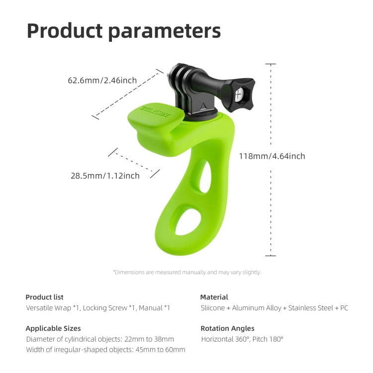 TELESIN Action Camera Mount Silicone Adjustable Mini Flexible Bracket For GoPro HERO / Insta360 / DJI Action Camera(Orange) - free shipping - PMC TechLife - Order now!